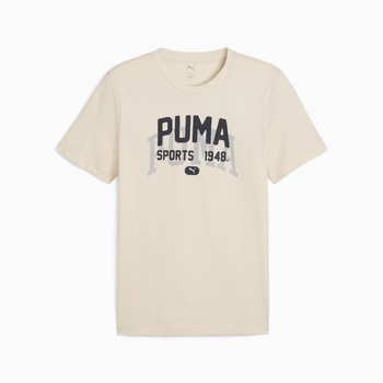 Koszulka męska Puma GRAPHIC VARSITY beżowa 68803587