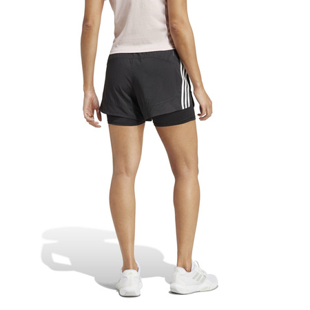 Spodenki treningowe damskie adidas 2-IN-1 PACER czarne JJ3116