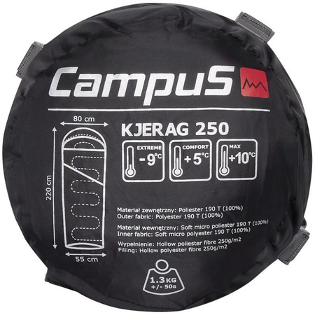 Śpiwór unisex Campus KJERAG 250 czarny CUP702123200