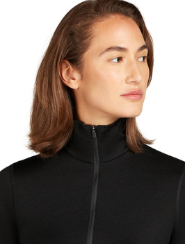 Longsleeve termiczny damski Icebreaker 200 OASIS HALF ZIP czarny IBB04380001