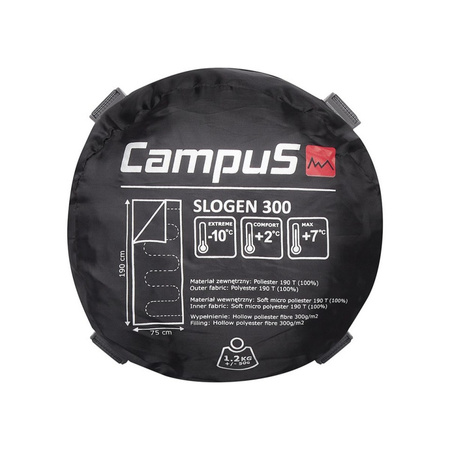 Śpiwór unisex Campus SLOGEN 300 czarny CUP701123200