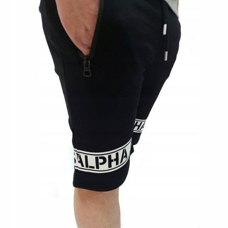 Spodenki męskie Alpha Industries LEG PRINT czarne 126341-03