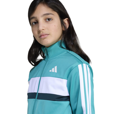 Komplet dresów dziecięcy adidas SEASONAL ESSENTIALS TIBERIO turkusowy JN2245