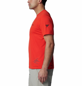 Koszulka męska Columbia CIRQUE RIVER GRAPHIC czerwona 2071925839