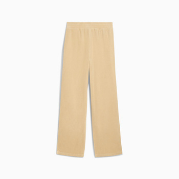 Spodnie dresowe damskie Puma ESS ELEVATED VELOUR RIB STRAIGHT beżowe 68810883