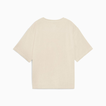 Koszulka damska Puma ESS ELEVATED RELAXED VELOUR RIB beżowa 68810687