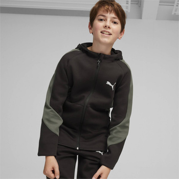 Bluza z kapturem chłopięca Puma EVOSTRIPE FULL-ZIP DK czarna 67919601