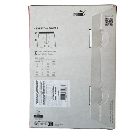 Bokserki męskie Puma BASIC 4-PACK czarne 93819809