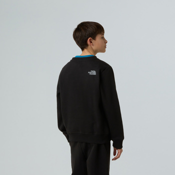 Bluza chłopięca The North Face REFLECTIVE LOGO RELAXED CREW czarna NF0A8EATJK3