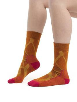 Skarpety trekkingowe damskie Icebreaker HIKE+ MEDIUM CREW pomarańczowe IB0A56GN973