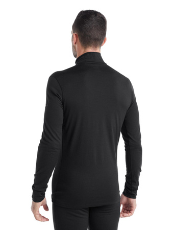 Longsleeve termiczny męski Icebreaker 200 OASIS HALF ZIP czarny IBB04367001