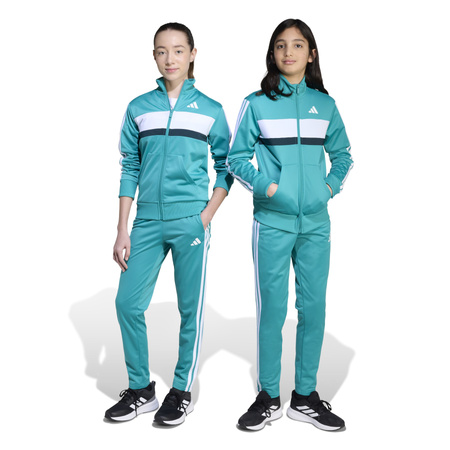 Komplet dresów dziecięcy adidas SEASONAL ESSENTIALS TIBERIO turkusowy JN2245