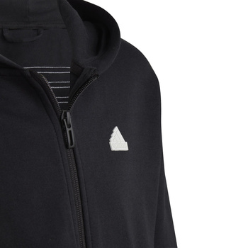 Bluza z kapturem dziewczęca adidas FUTURE ICONS 3-STRIPES FZ czarna IC0118