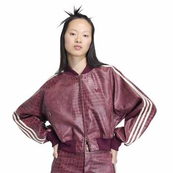 Kurtka damska adidas PLEATHER bordowa KD8792