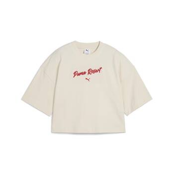 Koszulka damska Puma PREMIUM ESS OVERSIZED GRAPHIC beżowa 62977687