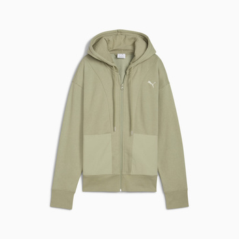 Bluza z kapturem damska Puma HER RELAXED FZ FL zielona 68815082