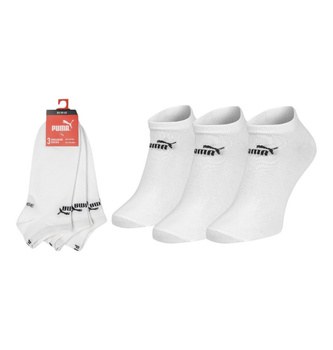 Skarpety unisex Puma ELEMENTS PLAIN SNEAKER 3-PACK białe 94710906