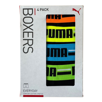 Bokserki męskie Puma BASIC BRAND ELASTIC 4-PACK czarne 93819706