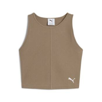 Top damski Puma WARDROBE ESS RIBBED brązowy 62976593