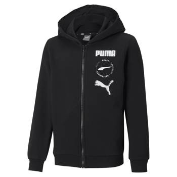 Bluza z kapturem chłopięca Puma ALPHA FULL-ZIP TR czarna 58589301