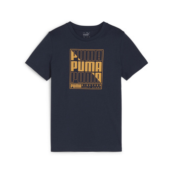 Koszulka chłopięca Puma GRAPHICS WORDING granatowa 68029814