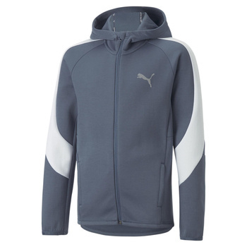 Bluza z kapturem chłopięca Puma EVOSTRIPE FZ niebieska 67006818