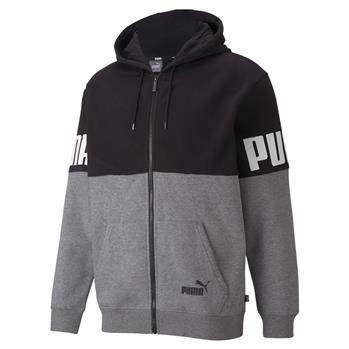 Bluza z kapturem męska Puma POWER Colorblock szara 84610401