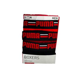 Bokserki męskie Puma BASIC BRAND ELASTIC 3-PACK czerwone 93545708