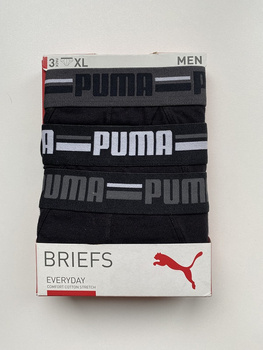 Bokserki męskie Puma BASIC BRIEF BRAND ELASTIC 3-PACK czarne 93532801