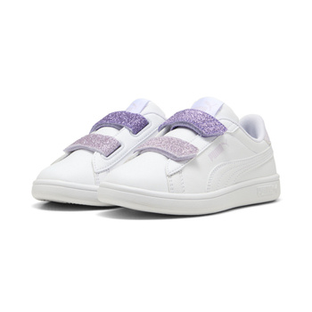 Buty sportowe dziewczęce Puma SMASH 3.0 L GLITTER VELCRO V PS białe 39560906