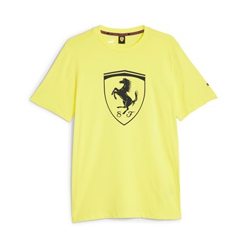 Koszulka męska Puma FERRARI RACE TONAL BIG SHIELD żółta 62095104