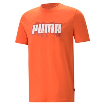 Koszulka męska Puma GRAPHICS WORDING pomarańczowa 67447594