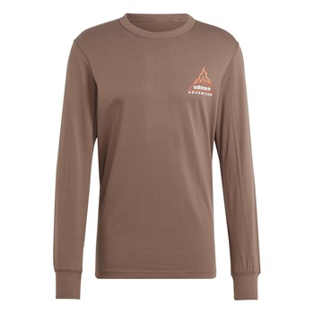 Longsleeve męski adidas ADVENTURE GRAPHIC brązowy IL5172