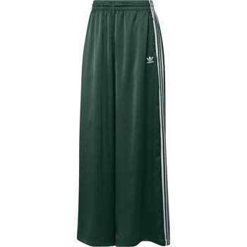 Spodnie dresowe damskie adidas SATIN WIDE LEG zielone IP2960