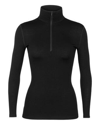 Bluza termiczna damska Icebreaker 260 TECH LS HALF ZIP czarna IB104390001