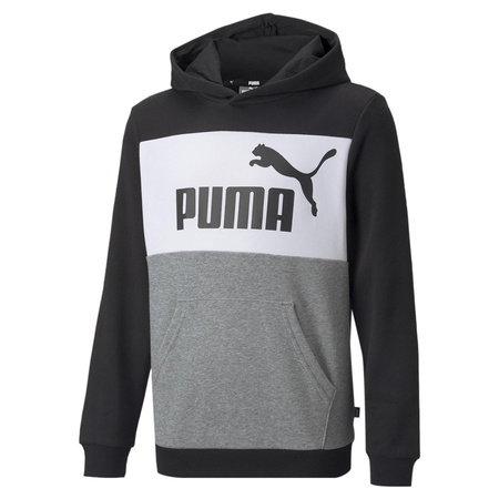 Bluza z kapturem chłopięca Puma ESS Colorblock czarna 84908201