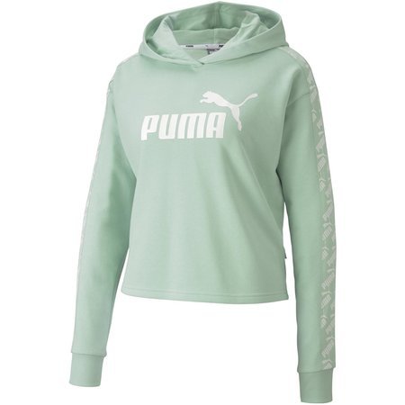 Bluza z kapturem damska Puma Core AMPLIFIED CROPPED zielona 58171732