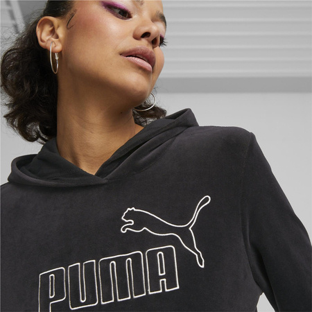 Bluza z kapturem damska Puma ESS+ Velour czarna 67000801