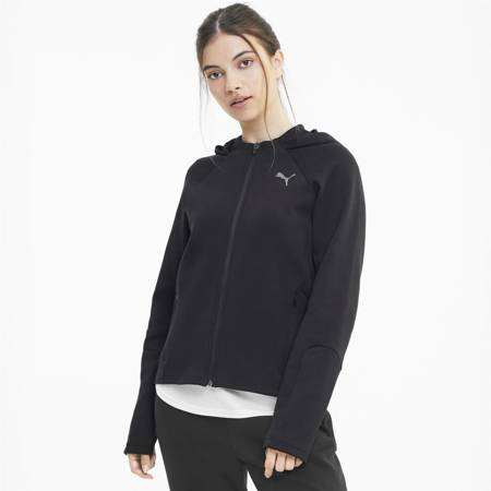 Bluza z kapturem damska Puma EVOSTRIPE FULL-ZIP czarna 58353201