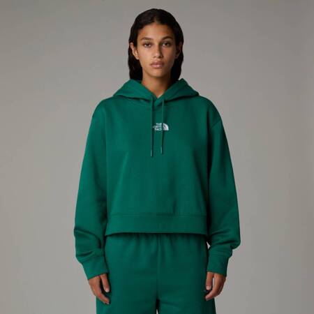 Bluza z kapturem damska The North Face ESSENTIAL CROP zielona NF0A89EXNL1