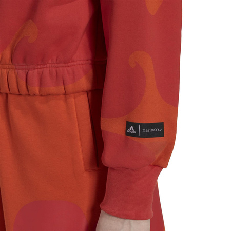 Bluza z kapturem damska adidas MARIMEKKO czerwona HJ7306