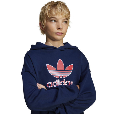 Bluza z kapturem dziecięca adidas BIG LOGO granatowa JC9128