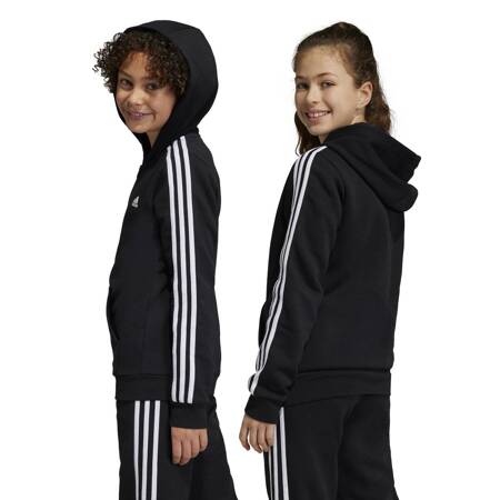 Bluza z kapturem dziecięca adidas ESSENTIALS 3-STRIPES czarna HR6331