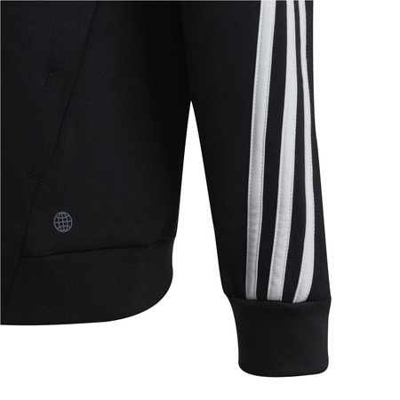 Bluza z kapturem dziecięca adidas FUTURE ICONS 3-STRIPES FZ czarna HR6317