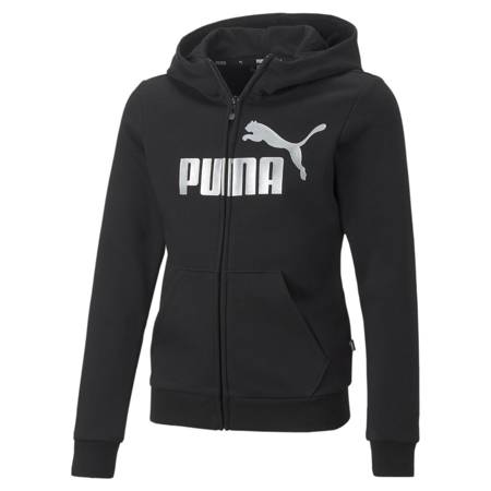 Bluza z kapturem dziewczęca Puma ESS+ LOGO FZ czarna 67211301