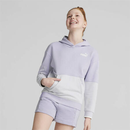 Bluza z kapturem dziewczęca Puma POWER COLORBLOCK TR fioletowa 67354925