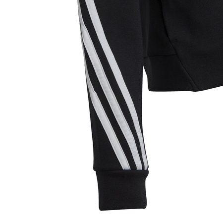 Bluza z kapturem dziewczęca adidas FUTURE ICONS 3-STRIPES FZ czarna IC0118