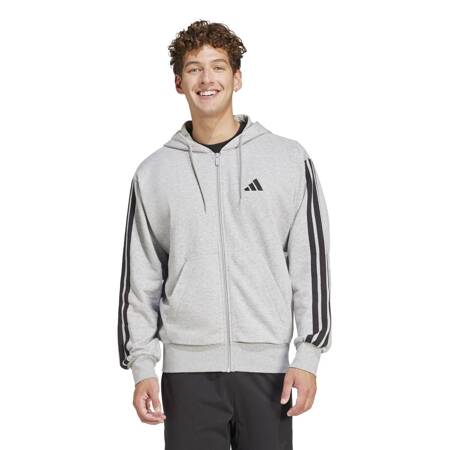 Bluza z kapturem męska adidas ESSENTIALS 3-STRIPES szara JE6338