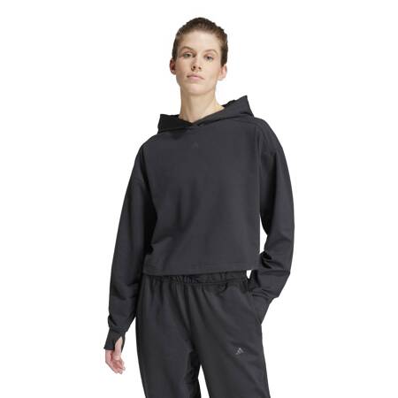 Bluza z kapturem treningowa damska adidas POWER LOOSE FIT czarna IV9219