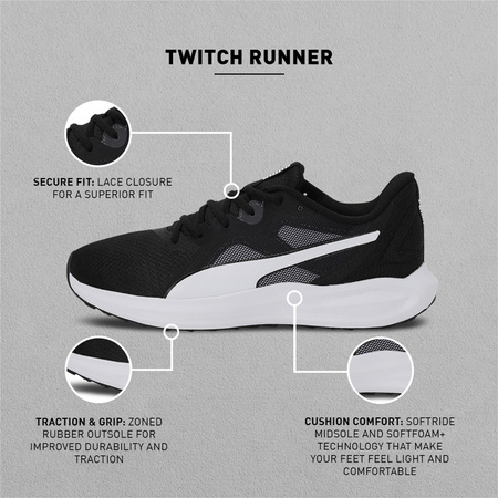 Buty do biegania męskie Puma TWITCH RUNNER czarne 37628920 37628909